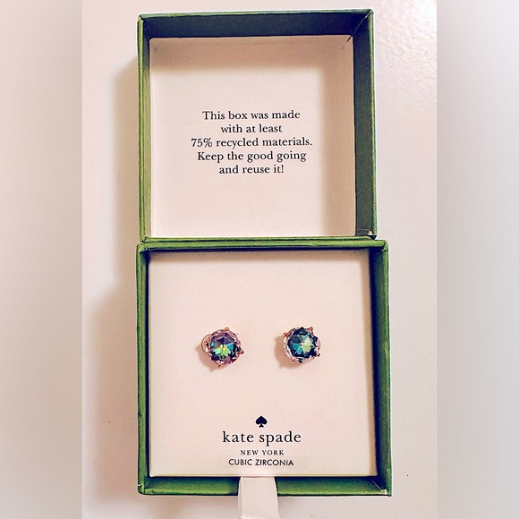 Kate Spade Green Cubic Zirconia Earrings. Brand New in Box - Picture 1 of 7
